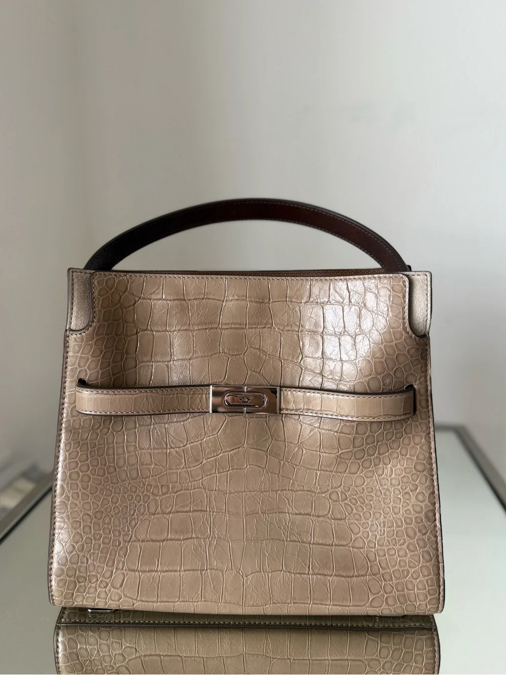 Tory Burch Small Lee Radziwill Embossed Double Bag $1,098